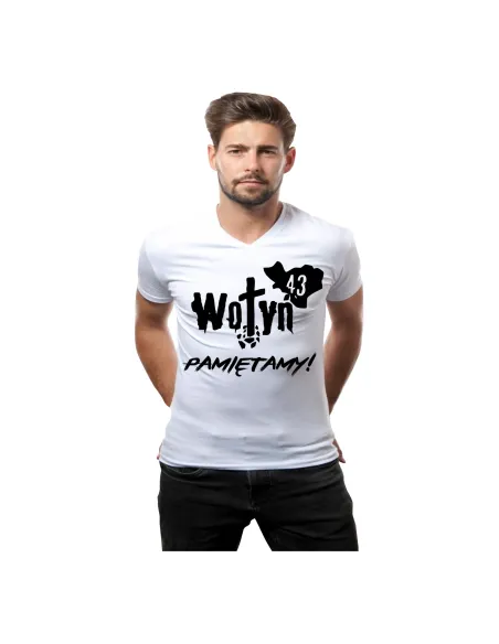 Koszulka Patriotyczna Napisami Nadrukiem Wołyń Pamiętamy