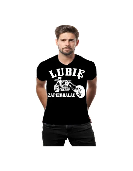 Koszulka dla Fana Motorów z Nadrukiem Lubię Zapierdalać