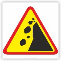 Znak drogowy Tablica informacyjna A-25 spadające odkłamki skalne - znak ostrzegawczy 30x30 cm
