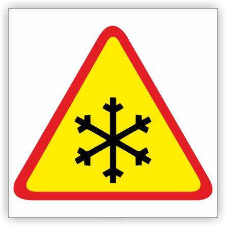 Znak drogowy Tablica informacyjna A-32 oszronienie jezdni - znak ostrzegawczy 60x60 cm
