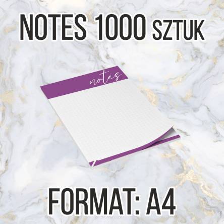  Notesy reklamowe A4 25 str 1000szt + projekt gratis 