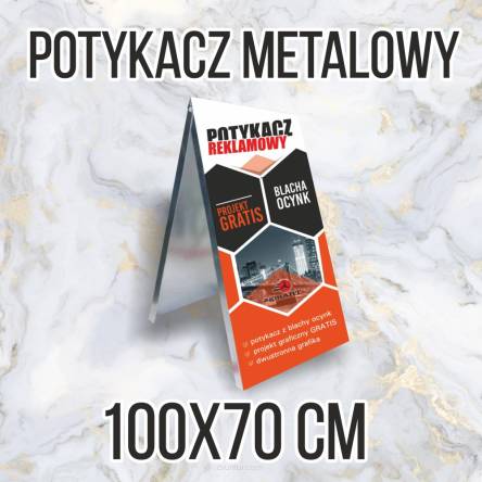 Potykacz reklamowy metalowy 100x70 