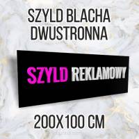 Tablica reklamowa szyld metalowy 200x100 dwustronny