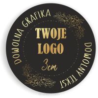 Naklejki ETYKIETY REKLAMOWE + twoje LOGO dowolny nadruk 200 sztuk 3 cm