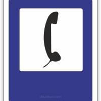 Znak drogowy Tablica informacyjna D24 telefon -znak informacyjny 60x60 cm