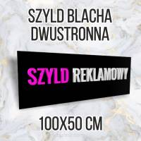 Tablica reklamowa szyld metalowy 100x50 dwustronny