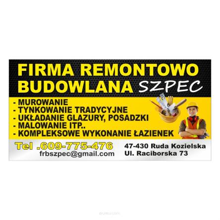 Baner reklamowy gotowe wzory banerów - Firma remontowo-budowlana