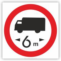 Znak drogowy Tablica informacyjna B17 zakaz wjazdu pojazdów o długości ponad ...m - znak zakazu 60x60 cm