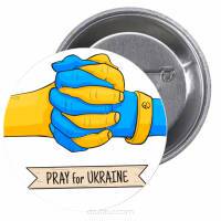 Przypinki buttony SOLIDARNOŚĆ Z UKRAINĄ - PRAY FOR UKRAINE  znaczki badziki z grafiką