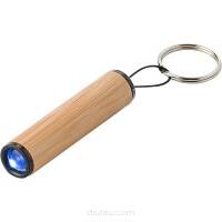 Bambusowa mini latarka, brelok do kluczy z nadrukiem UV LOGO 100 szt