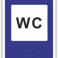 Znak drogowy Tablica informacyjna D26c toaleta publiczna -znak informacyjny 60x60 cm