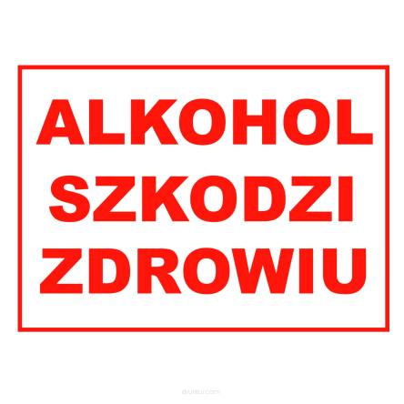 Tablica informacyjna alkohol szkodzi zdrowiu