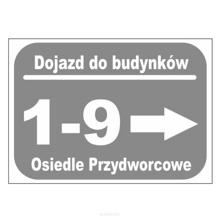 Tablica informacyjna dojazd do budynków