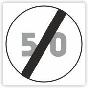 Znak drogowy Tablica informacyjna B34 koniec ograniczenia prędkości -znak zakazu 30x30 cm