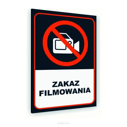 Tabliczka znak informacyjny 20x15 Antracyt ZAKAZ FILMOWANIA Aluminiowa