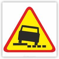 Znak drogowy Tablica informacyjna A-31 niebezpieczne pobocze - znak ostrzegawczy 30x30 cm