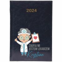 Kalendarz książkowy 2024 A5 tygodniowy z nadrukiem uv JESTEM LEKARZEM
