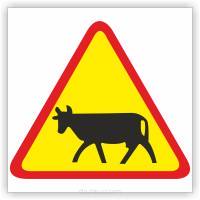 Znak drogowy Tablica informacyjna A-18a zwierzęta gospodarskie - znak ostrzegawczy 60x60 cm