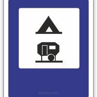 Znak drogowy Tablica informacyjna D31 obozowisko (kemping) -znak informacyjny 30x30 cm