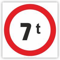 Znak drogowy Tablica informacyjna B18 zakaz wjazdu pojazdów o rzeczywistej masie całkowitej ponad … t - znak zakazu 60x60 cm