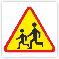 Znak drogowy Tablica informacyjna A-17 dzieci - znak ostrzegawczy 60x60 cm