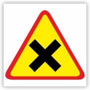 Znak drogowy Tablica informacyjna A-5 skrzyżowanie dróg - znak ostrzegawczy 30x30 cm