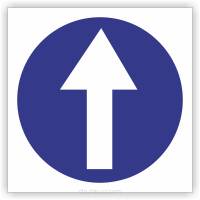 Znak drogowy Tablica informacyjna C5 nakaz jazdy prosto -znak nakazu 60x60 cm