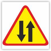 Znak drogowy Tablica informacyjna A-20 odcinek jezdni o ruchu dwukierunkowym - znak ostrzegawczy 60x60 cm