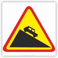 Znak drogowy Tablica informacyjna A-22 niebezpieczny zjazd- znak ostrzegawczy 30x30 cm