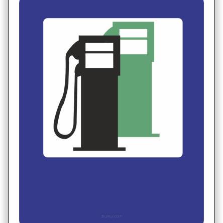 Znak drogowy Tablica informacyjna D23 stacja paliwowa -znak informacyjny 30x30 cm