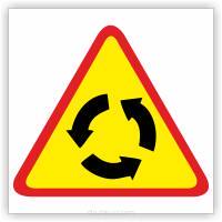 Znak drogowy Tablica informacyjna A-8 skrzyżowanie o ruchu okrężnym - znak ostrzegawczy 60x60 cm