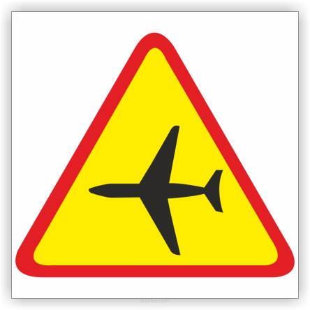 Znak drogowy Tablica informacyjna A-26 lotnisko - znak ostrzegawczy 60x60 cm