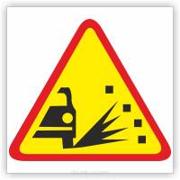 Znak drogowy Tablica informacyjna A-28 sypki żwir - znak ostrzegawczy 30x30 cm
