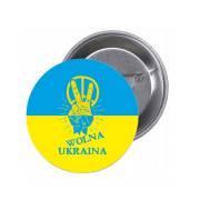 Przypinki buttony WOLNA UKRAINA znaczki badziki z grafiką 