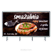 BANER REKLAMOWY 130x80cm duży wybór wzorów SMAŻALNIA RYBY z grilla wędzone pieczone