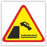 Znak drogowy Tablica informacyjna A-27 nabrzeże lub brzeg rzeki - znak ostrzegawczy 30x30 cm