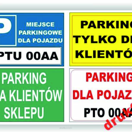 Miejsce parkingowe TABLICA parking dla numer auta