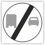 Znak drogowy Tablica informacyjna B28 koniec zakazu wyprzedzania przez samochody ciężarowe - znak zakazu 60x60 cm