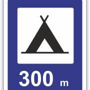 Znak drogowy Tablica informacyjna D30 obozowisko (kemping) -znak informacyjny 30x30 cm