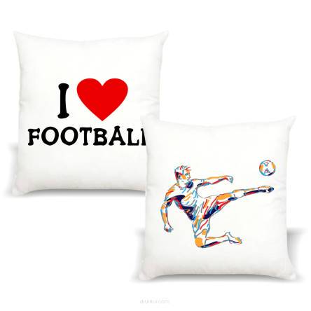 Poduszka Dla Kibica Piłki nożnej z nadrukiem PREZENT SPORT I LOVE FOOTBALL