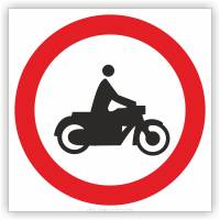 Znak drogowy Tablica informacyjna B4 zakaz wjazdu motocykli - znak zakazu 60x60 cm