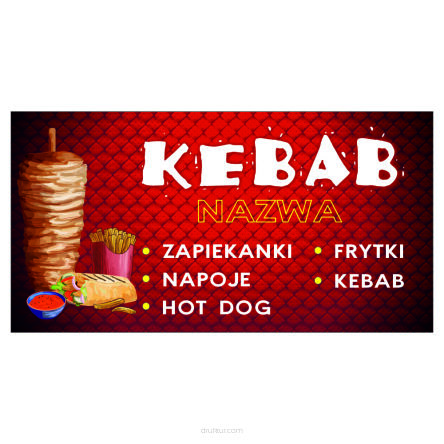 Szyld reklamowy REKLAMA 100x50 cm KEBAB