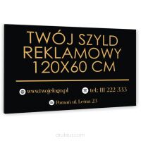 Tabliczka szyld reklamowy firmowy 120x60 z TWOIM LOGO + projekt gratis