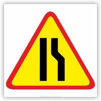 Znak drogowy Tablica informacyjna A-12b zwężenie jezdni- prawostronne - znak ostrzegawczy 60x60 cm