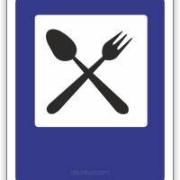 Znak drogowy Tablica informacyjna D28 restauracja -znak informacyjny 30x30 cm