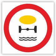 Znak drogowy Tablica informacyjna B14 zakaz wjazdu pojazdów z towarami, które mogą skazić wodę - znak zakazu 60x60 cm