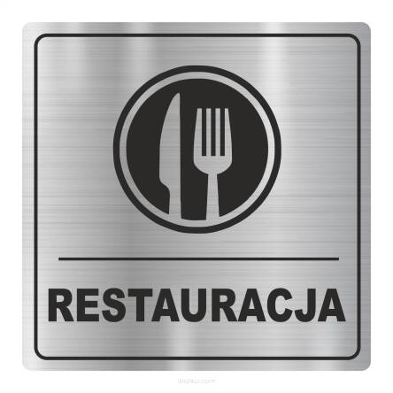 TABLICZKA piktogram nierdzewna grawer RESTAURACJA