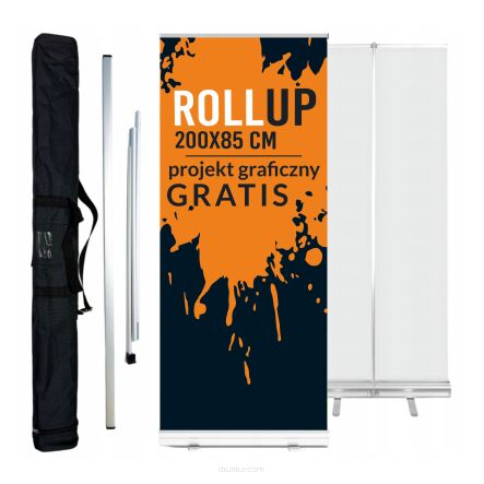 Roll up reklamowy 200x85cm REKLAMA z WŁASNYM LOGO BANER projekt gratis