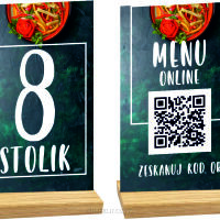 NUMER STOLIKA DO RESTAURACJI z plexi KOD QR LOGO TWÓJ NAPIS nadruk