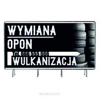 BANER REKLAMOWY 100x50cm  projekt gratis plandeka WYMIANA OPON WULKANIZACJA